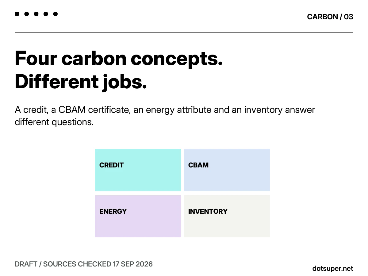 Four carbon concepts. Different jobs.