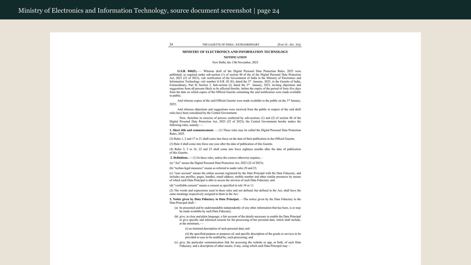 Official source page used for Does India's DPDP Act Apply to Your Business?