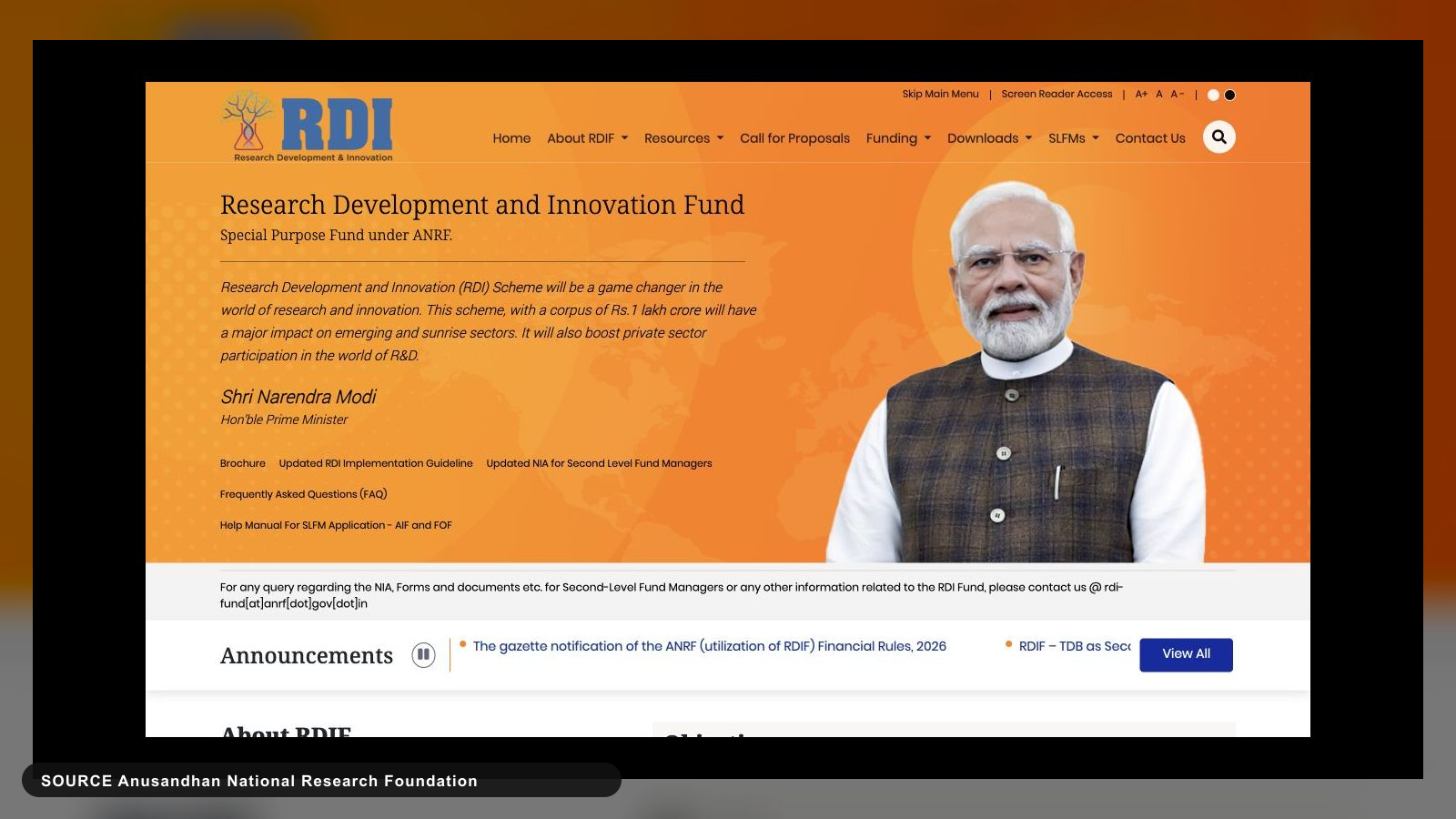 India's ₹1 lakh crore RDI Fund is becoming operational. Deep-tech teams need the right evidence route.: official visual from Anusandhan National Research Foundation.